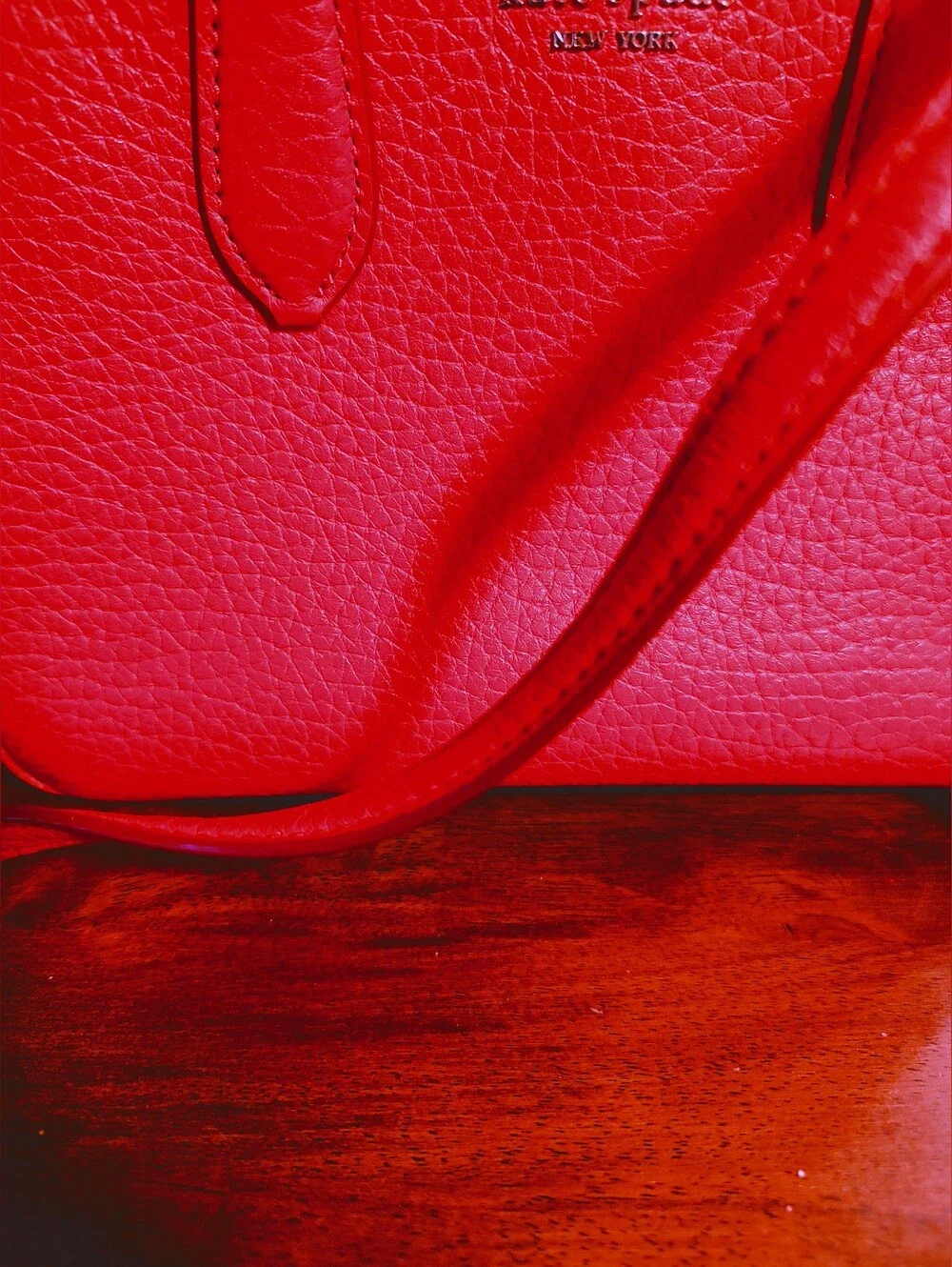 kate spade Salmon Pebbled Leather Satchel with Crossbody Strap